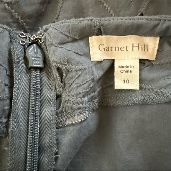 Garnet Hill Skirt Womens 10 Blue Eyelet Boho Lined Cotton Coastal Cruise Resort - Picture 2 of 13